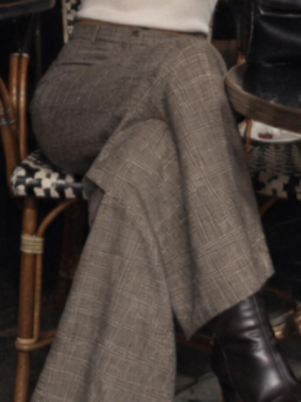Ann Taylor Gray Black Plaid Tailored Trousers Office Siren Y2K Preppy